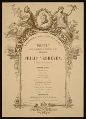 Menukaart inhuldiging borstbeeld Verheyen