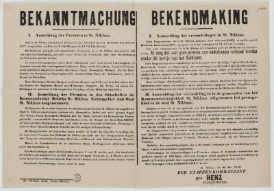 1916- Bekendmaking aanmelding van vreemdelingen