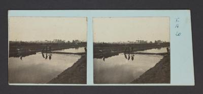 Stereobeeld Gustaaf Drossens, Rousbrugge: het overtrekken eener rivier (oefening mei 1917) 